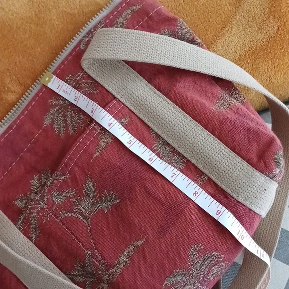 🔥🔥Bonnie Bag Upholstery palm trees vintage knitting needle point storage tote - Picture 13 of 16